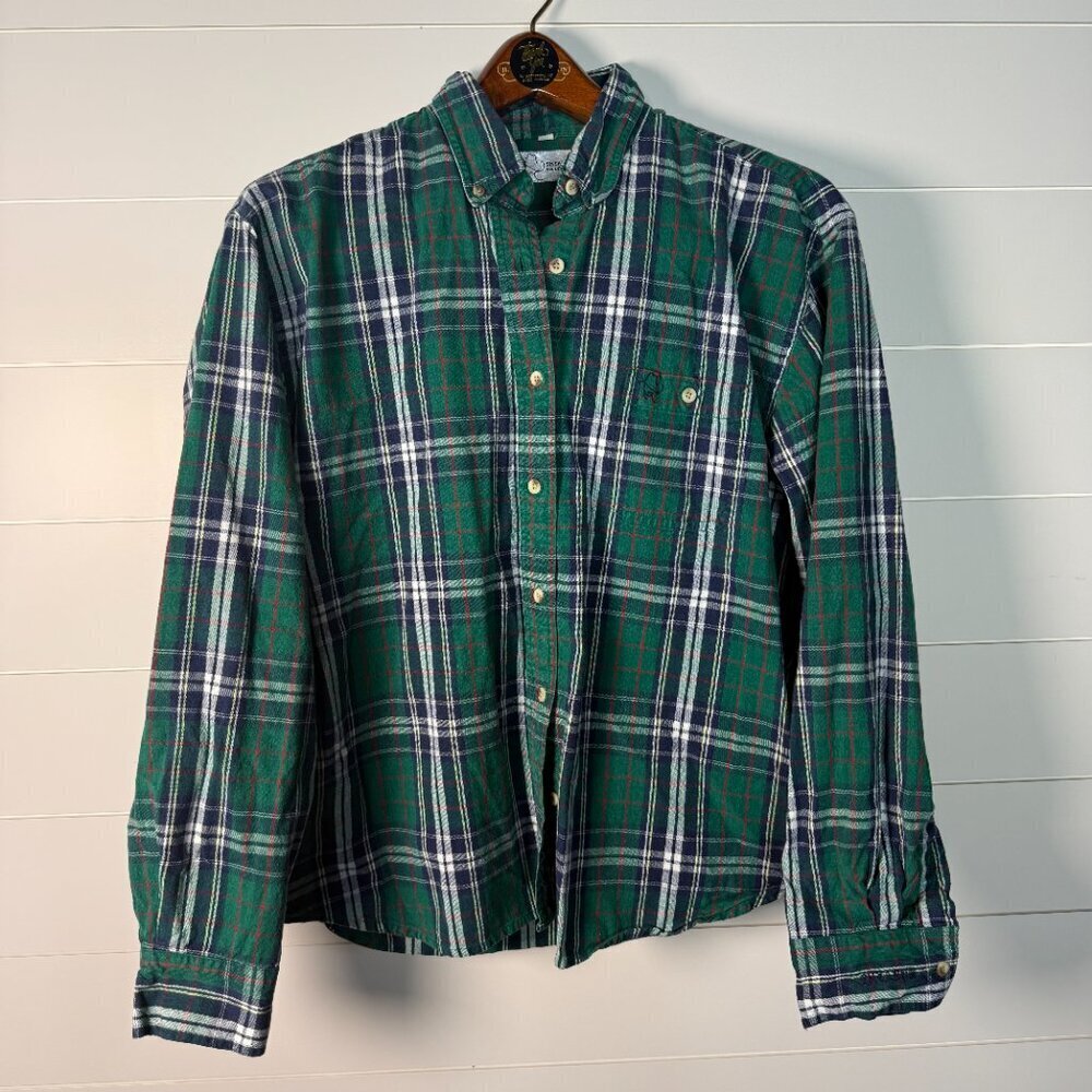 Shyanne Women's Green, Blue Plaid Long Sleeve Button Down Size XL